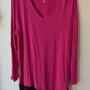 Lane Bryant Pink Relaxed Long Sleeve Tunic